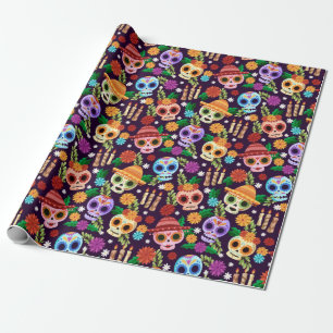 Dia de los Muertos Pattern Wrapping Paper