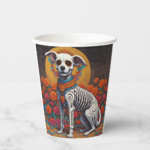 Dia De Los Muertos perro Paper Cups