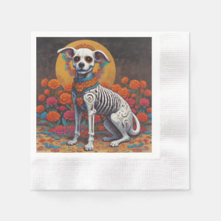 Dia De Los Muertos perro Paper Cups Napkin