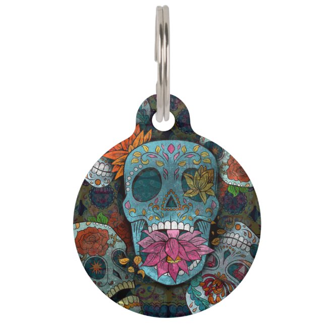 Dia De Los Muertos Pet Tag (Front)