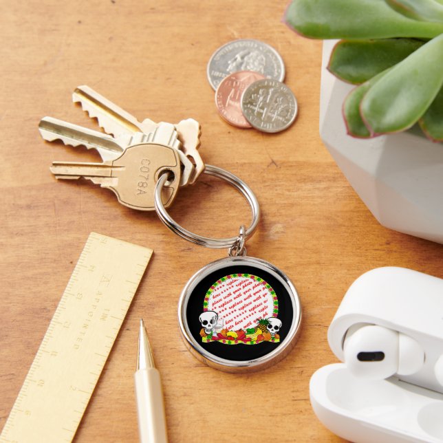 Dia De Los Muertos Photo Frame Key Ring (Desk)
