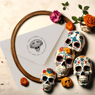 Día de Los Muertos   Return Address Stamp
