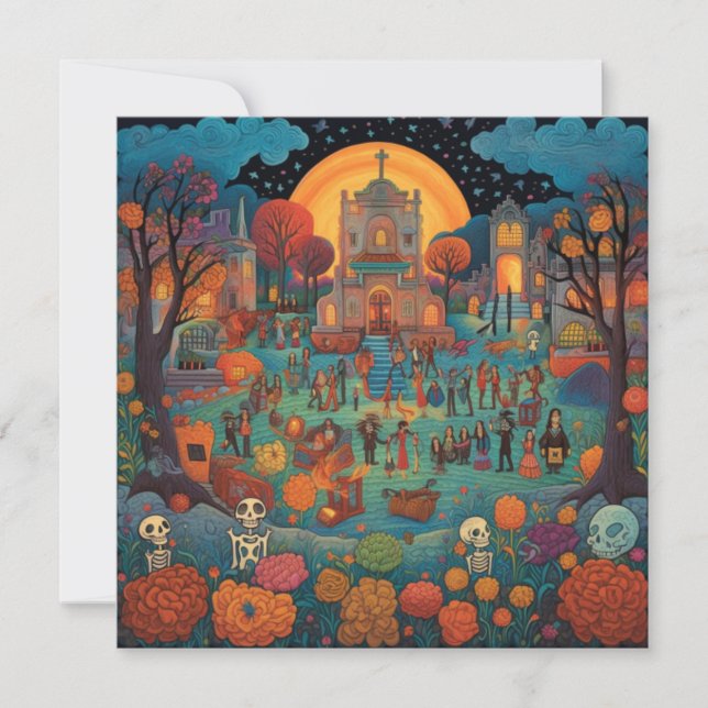 Dia de los Muertos, Serenity Under Moonlight Invitation (Front)