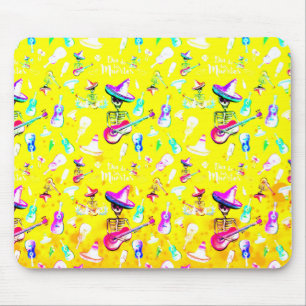 Dia De Los Muertos-Skeleton and Musical Instrument Mouse Mat