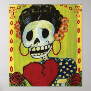 dia de los muertos skeleton lady print