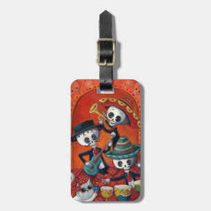 Dia de Los Muertos Skeleton Mariachi Trio Luggage Tag