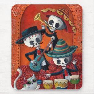 Dia de Los Muertos Skeleton Mariachi Trio Mouse Mat
