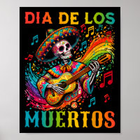 Dia De Los Muertos Skeleton Play Guitar Day Of The