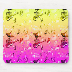 Dia De Los Muertos- Skeleton Playing a Guitar Mouse Mat