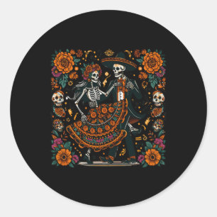 Dia De Los Muertos Skeletons Dancing Mexican Day O Classic Round Sticker