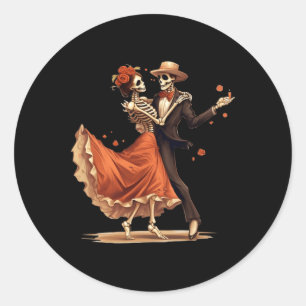 Dia De Los Muertos Skeletons Dancing Mexican Day O Classic Round Sticker