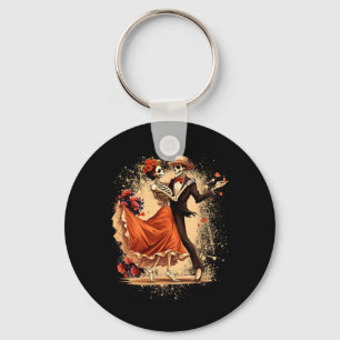 Dia De Los Muertos Skeletons Dancing Mexican Day O Key Ring