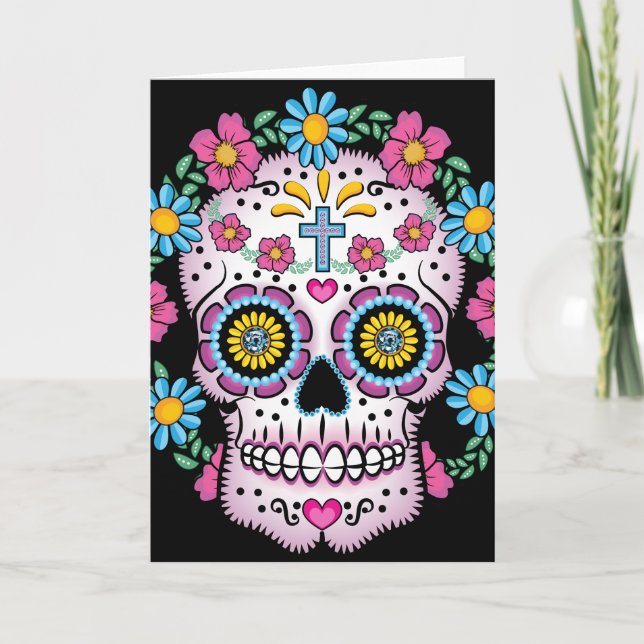Dia de los Muertos Skull Card (Front)