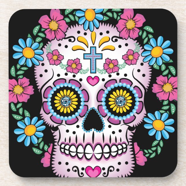 Dia de los Muertos Skull Coaster (Front)