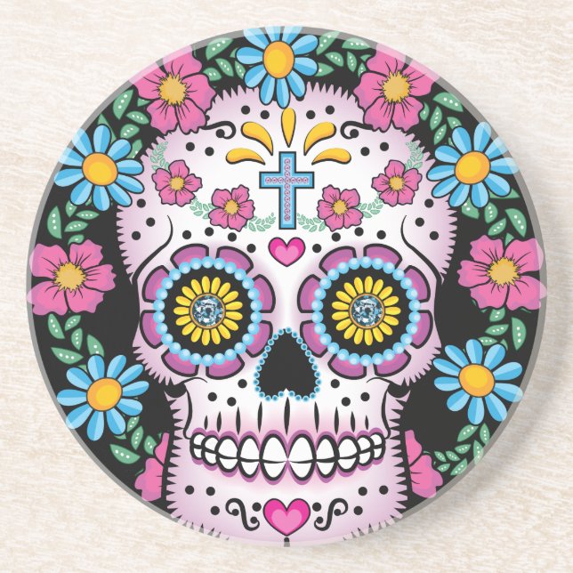 Dia de los Muertos Skull Coaster (Front)