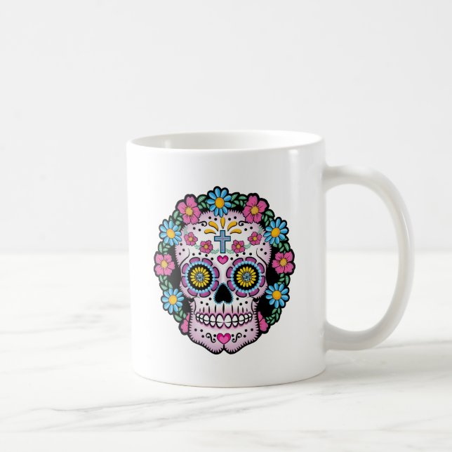 Dia de los Muertos Skull Coffee Mug (Right)