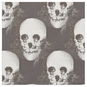 dia de los muertos skull fabric