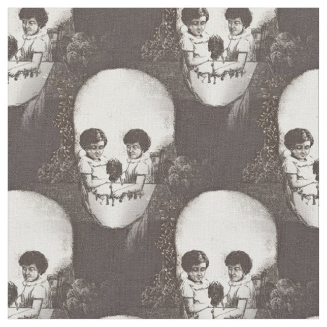 dia de los muertos skull fabric (Close Up)