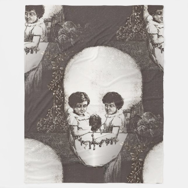 dia de los muertos skull fleece blanket (Front)