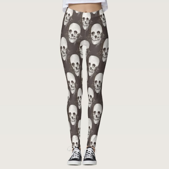 dia de los muertos skull leggings (Front)