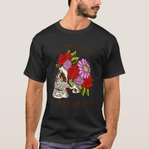 Dia De Los Muertos Skull Mask Roses T-Shirt
