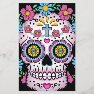 Dia de los Muertos Skull Stationery