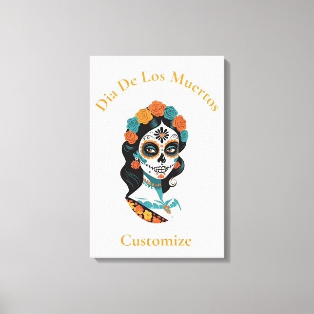 Dia De Los Muertos Skull Thunder_Cove  Canvas Print (Front)