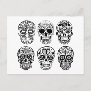 Dia de los Muertos Skulls (Day of the Dead) Postcard