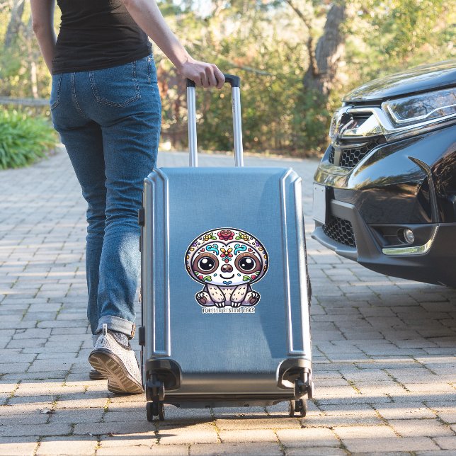 Dia De Los Muertos Sloth Active T-Shirt (Suitcase Insitu)
