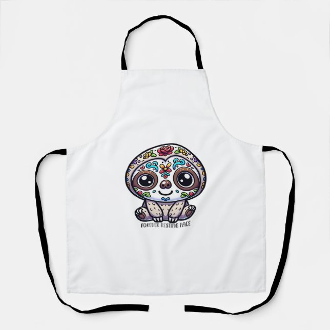 Dia De Los Muertos Sloth Active T-Shirt Apron (Front)