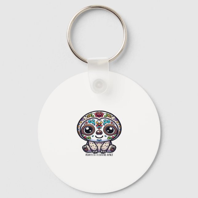 Dia De Los Muertos Sloth Active T-Shirt Key Ring (Front)