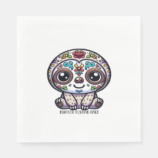 Dia De Los Muertos Sloth Active T-Shirt Napkin (Front)