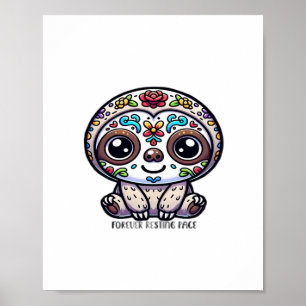Dia De Los Muertos Sloth Active T-Shirt Poster