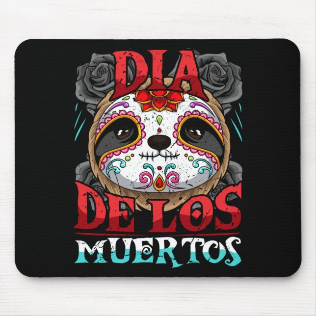 Dia De Los Muertos Sloth Sugar Skull Calavera Mouse Mat (Front)