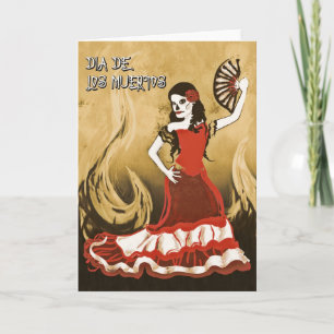 dia de los muertos spanish dancer card