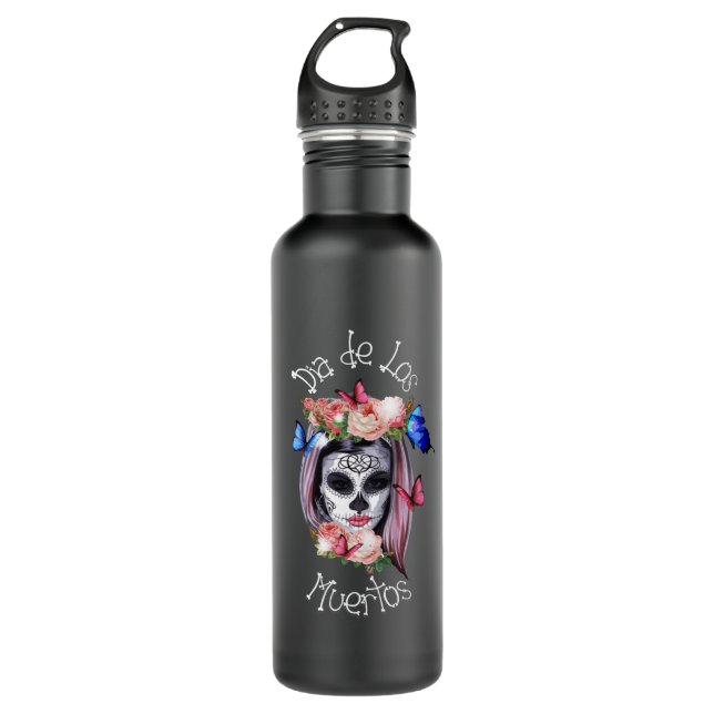 Dia de los Muertos- Sugar Candy Skull 710 Ml Water Bottle (Front)