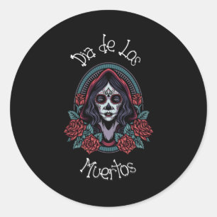 Dia de los Muertos- Sugar Candy Skull Classic Round Sticker