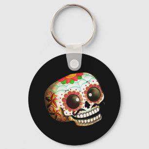 Dia de Los Muertos Sugar Skull Art Key Ring