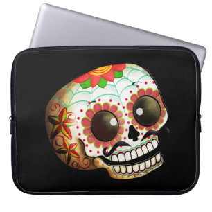 Dia de Los Muertos Sugar Skull Art Laptop Sleeve