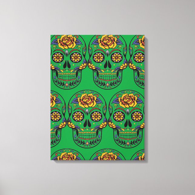 Dia De Los Muertos Sugar Skull  Canvas Print (Front)