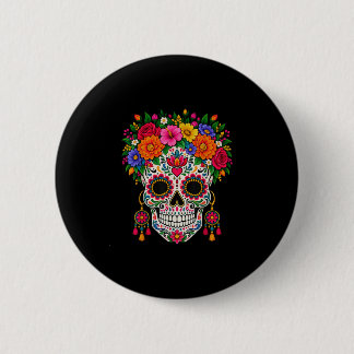 Dia de los muertos sugar skull catrina dead day 6 cm round badge