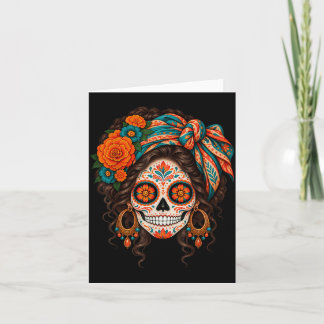 Dia de los muertos sugar skull catrina dead day card