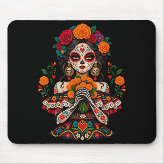 Dia de los muertos sugar skull catrina dead day mouse mat