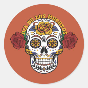Dia de los Muertos Sugar Skull Classic Round Stick Classic Round Sticker
