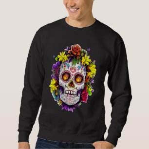 Dia De los Muertos Sugar Skull Day Of The Dead Flo Sweatshirt