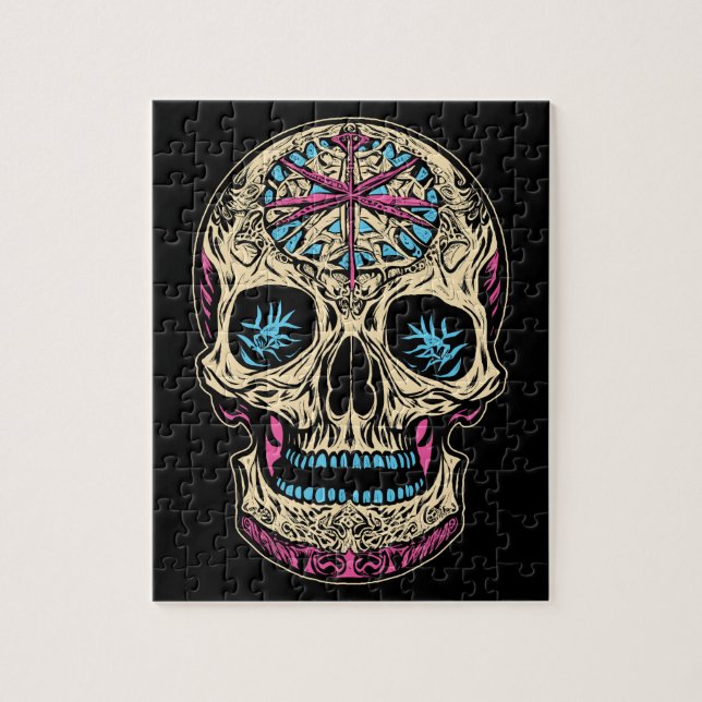 Dia De Los Muertos Sugar Skull Jigsaw Puzzle (Vertical)