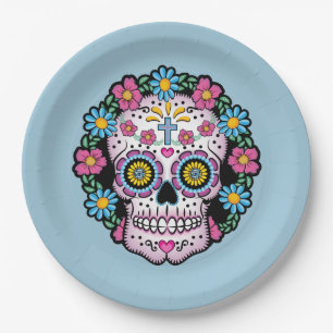 Dia de los Muertos Sugar Skull Paper Plate