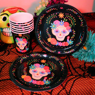Dia de los Muertos Sugar Skull Paper Plate