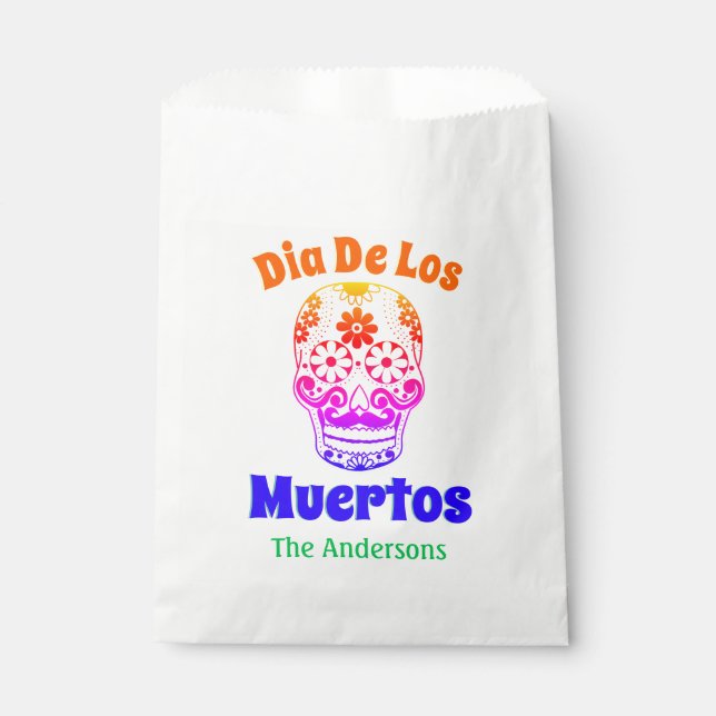Dia De Los Muertos Sugar Skull | Personalised Favour Bags (Front)