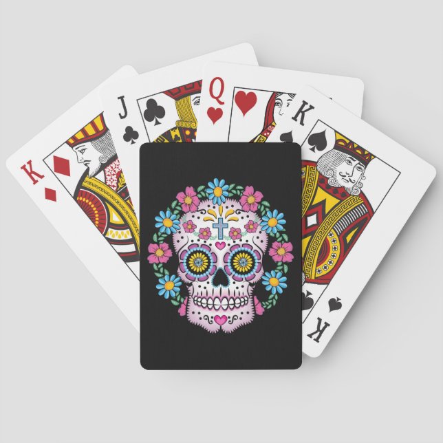 Dia de los Muertos Sugar Skull Playing Cards (Back)